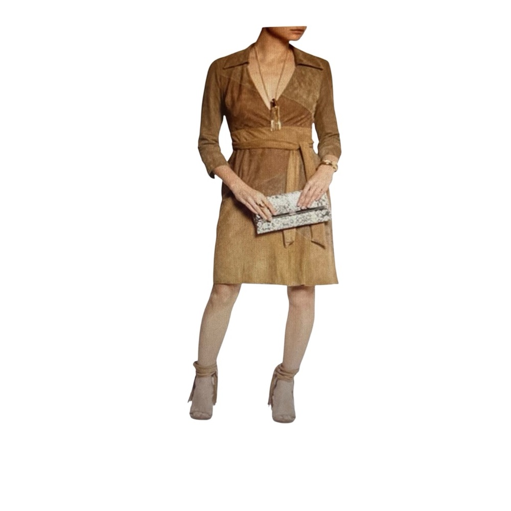 DIANE VON FURSTENBERG | DVF | ‘Selma’ Goat Suede Wrap Dress - NWT - 8